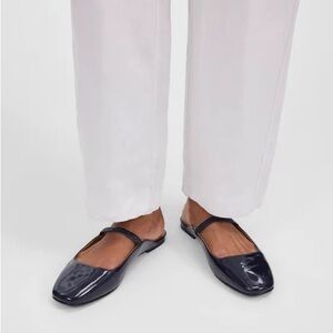 madewell greta ballet flat mule in patent leather - 8.5